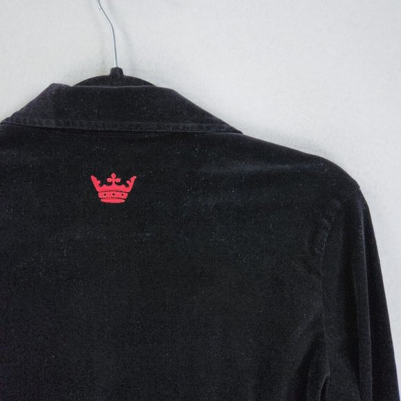 Harley Davidson Shirt Womens Medium Black Micro Cord Embroidered Dragon Corduroy - Picture 13 of 13